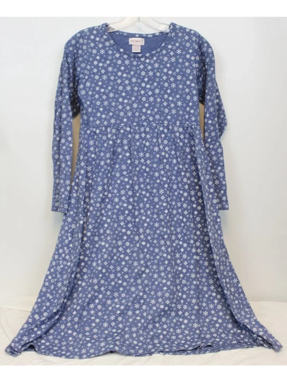 My Twinn Blue Snowflake Dress sz XL Girls Long Winter Holiday Comfort Play